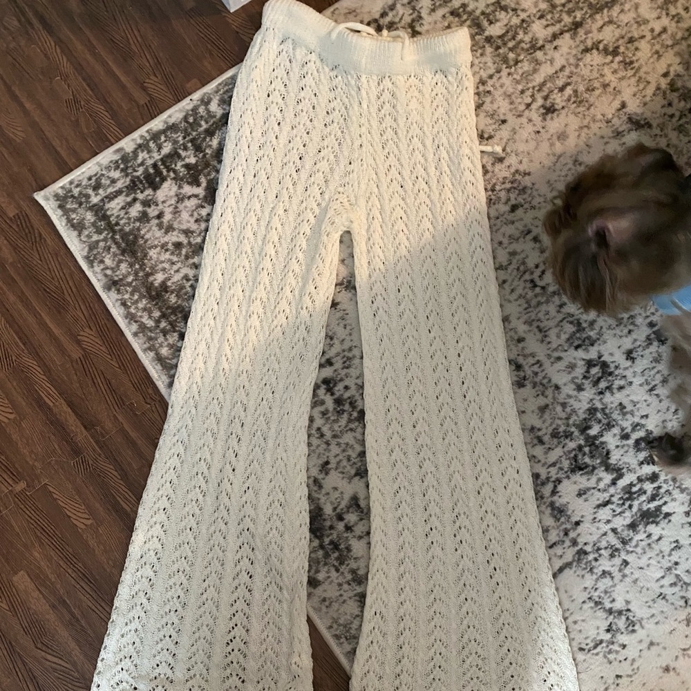 Knit bell bottoms beach cover up pants